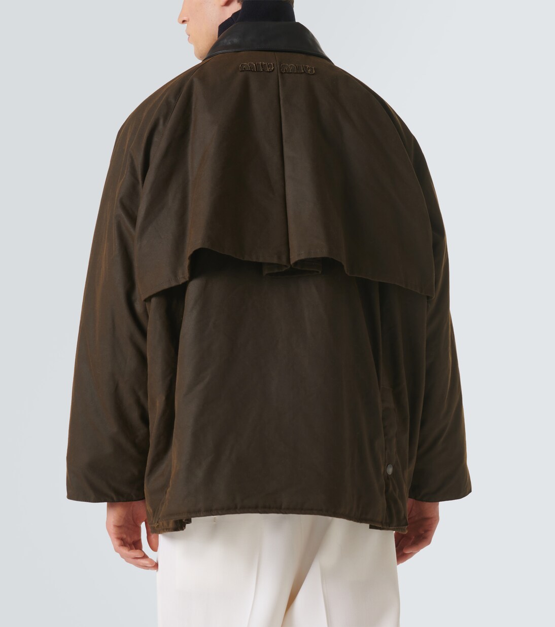 Chaqueta de algodón con piel | Miu Miu