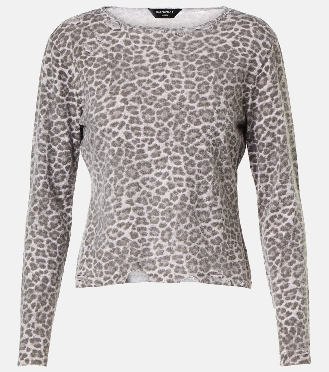 Distressed leopard-print jersey sweater | Balenciaga