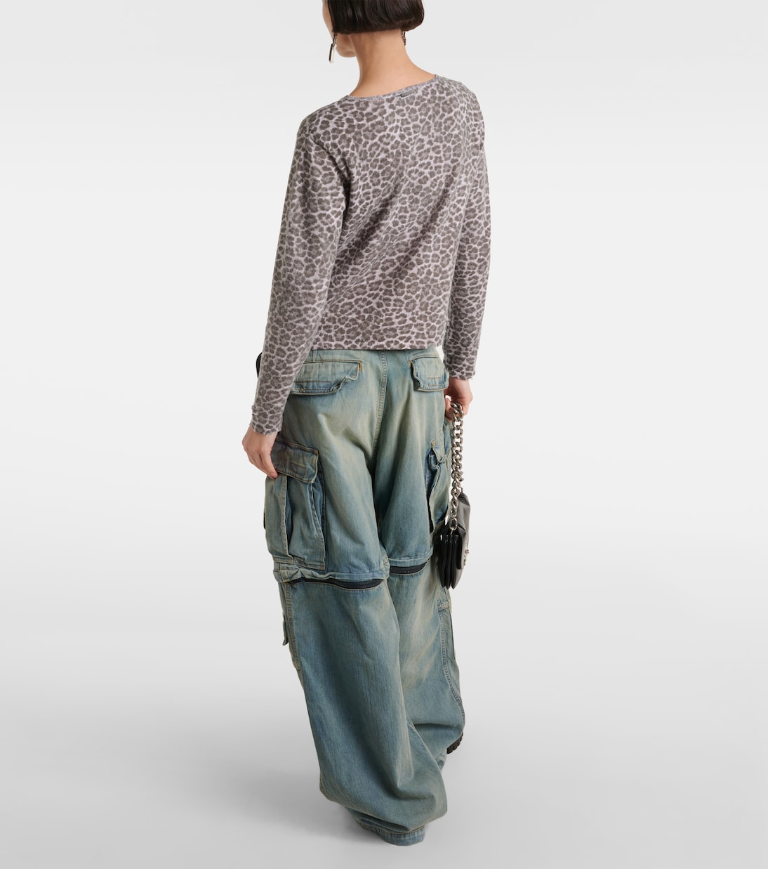 Distressed leopard-print jersey sweater | Balenciaga