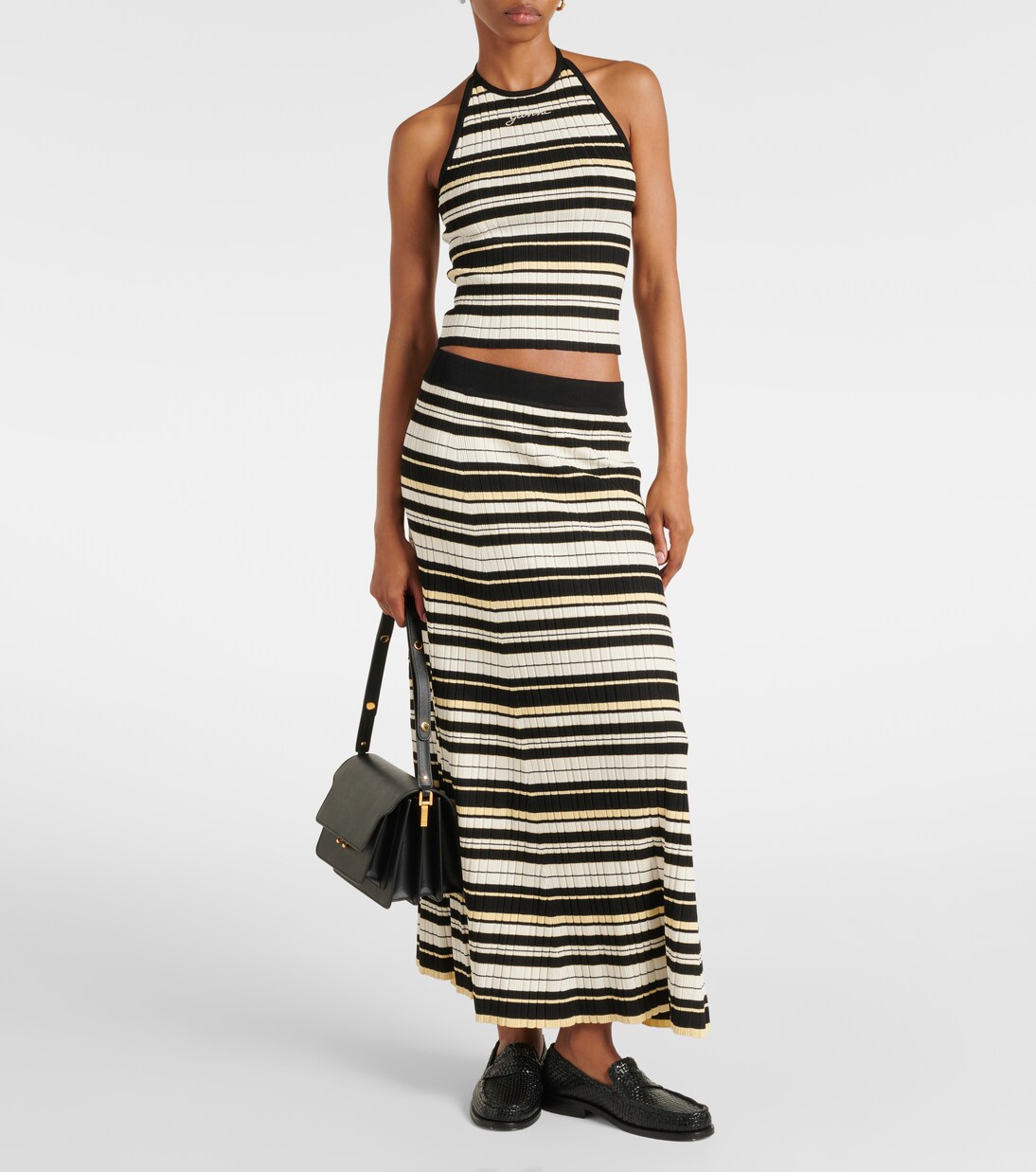 Midirock aus Rippstrick | Ganni