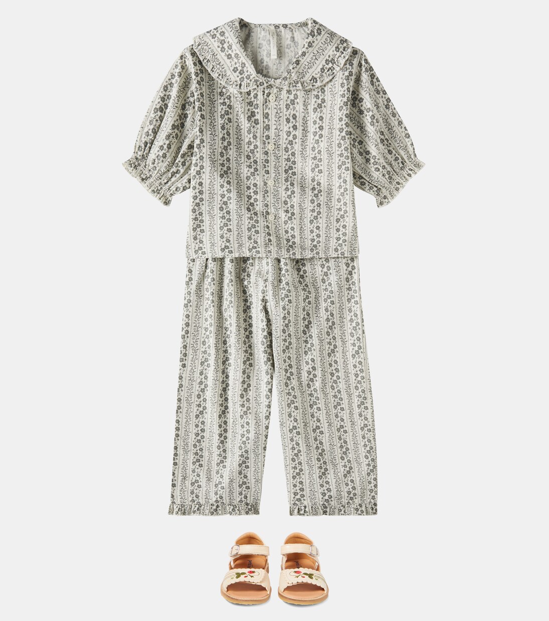 Vines printed ruffed pajamas | Rylee + Cru
