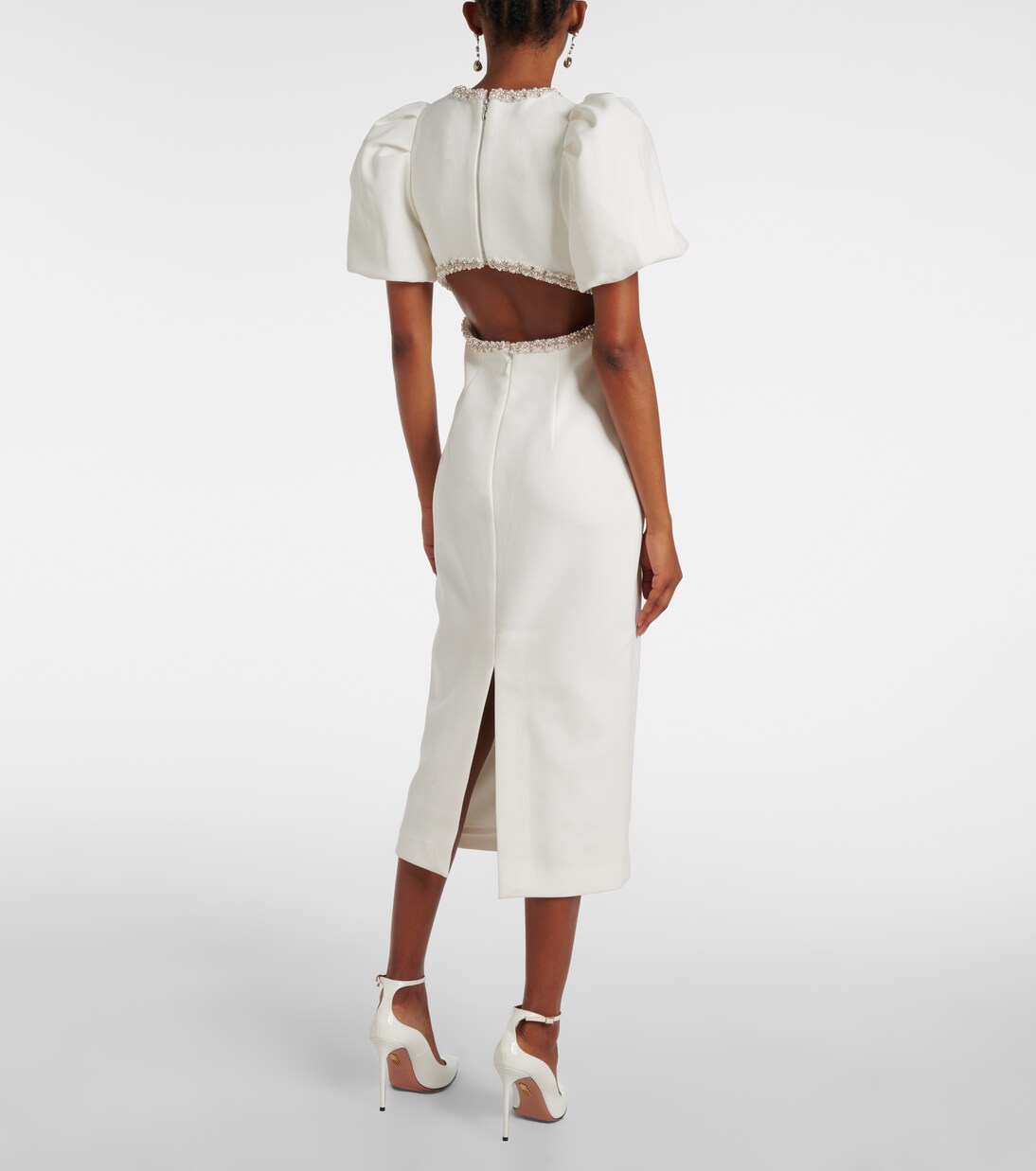 Bridal Verziertes Midikleid Alicia aus Crêpe | Rebecca Vallance