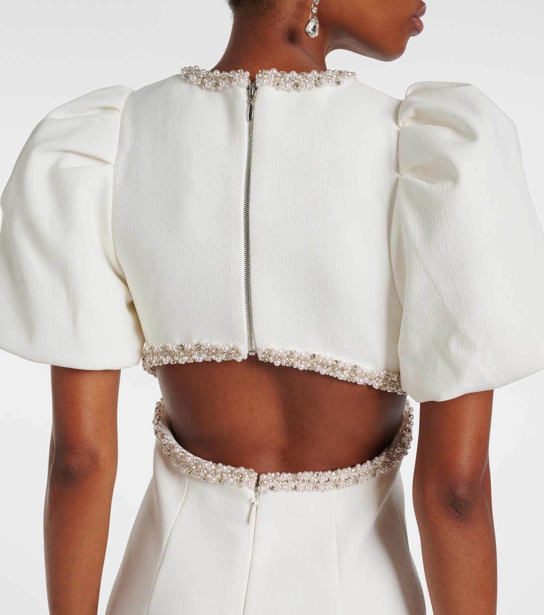 Bridal Verziertes Midikleid Alicia aus Crêpe | Rebecca Vallance