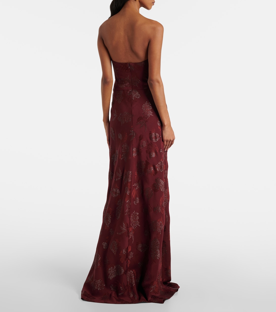 Robe longue corset à fleurs métallisées | Markarian