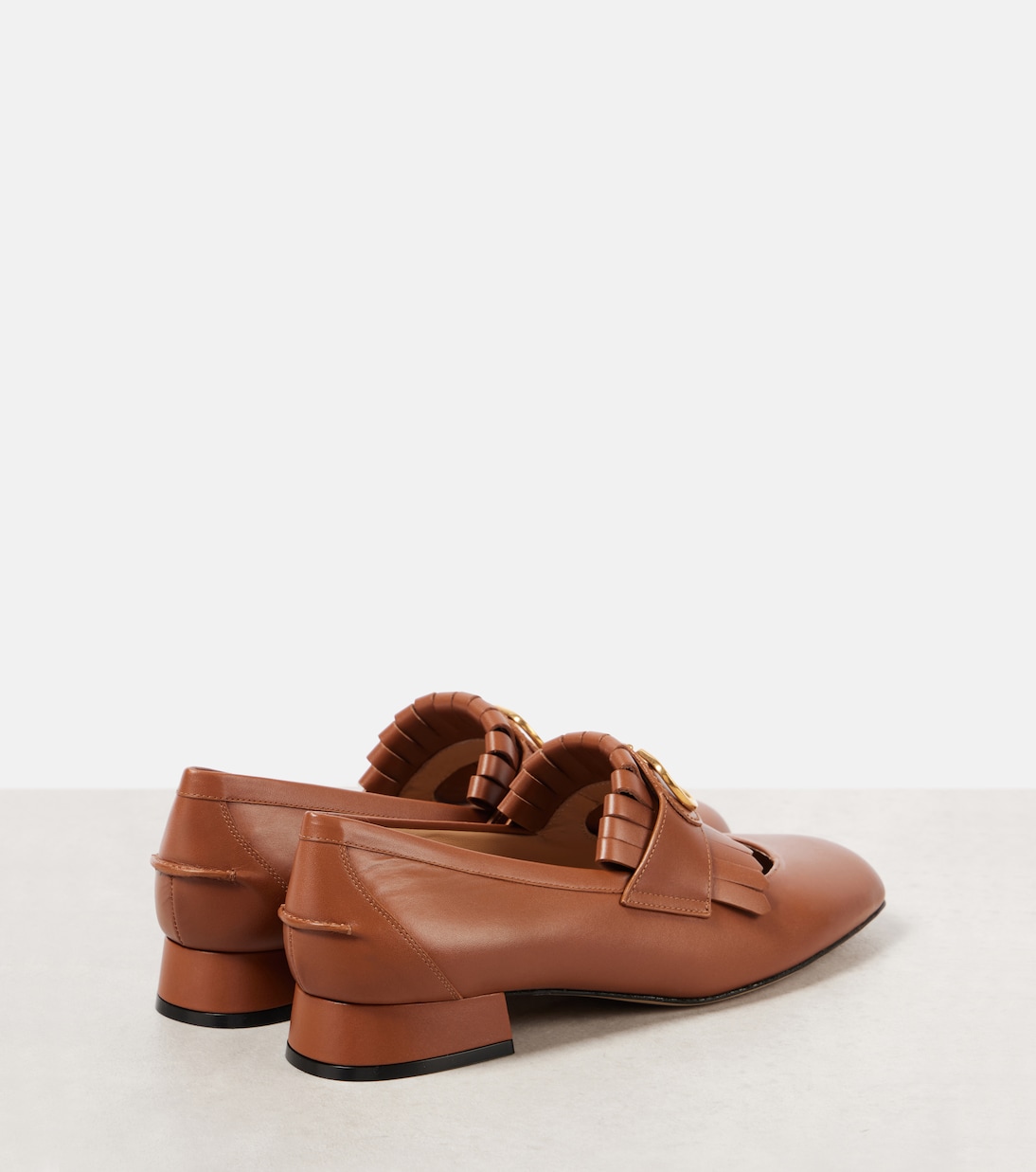 VLogo Signature fringed leather flats | Valentino Garavani