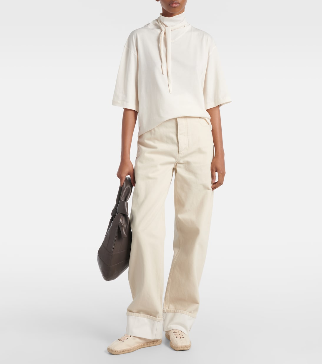 Linoleum canvas lace-up espadrilles | Lemaire