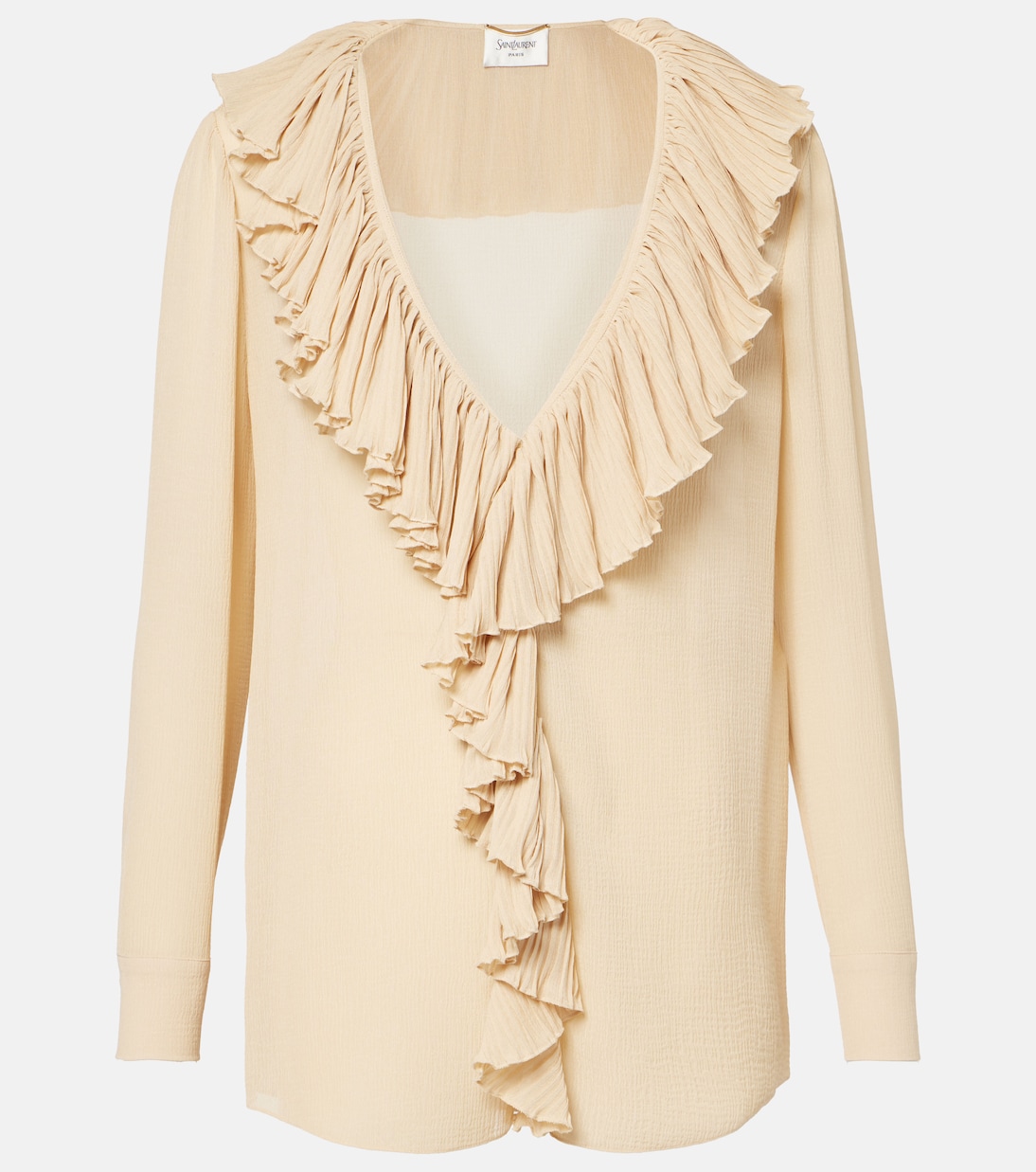 Ruffled silk crepon blouse | Saint Laurent