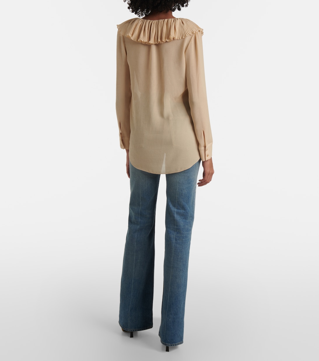 Ruffled silk crepon blouse | Saint Laurent