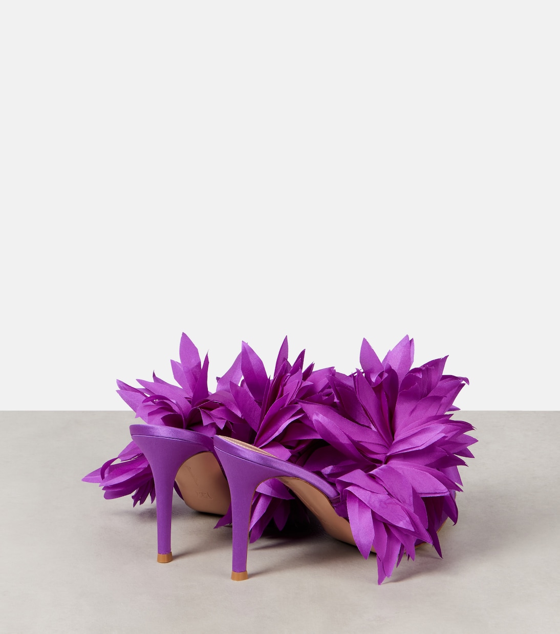 Daniah 85 embellished crêpe satin mules | Gianvito Rossi
