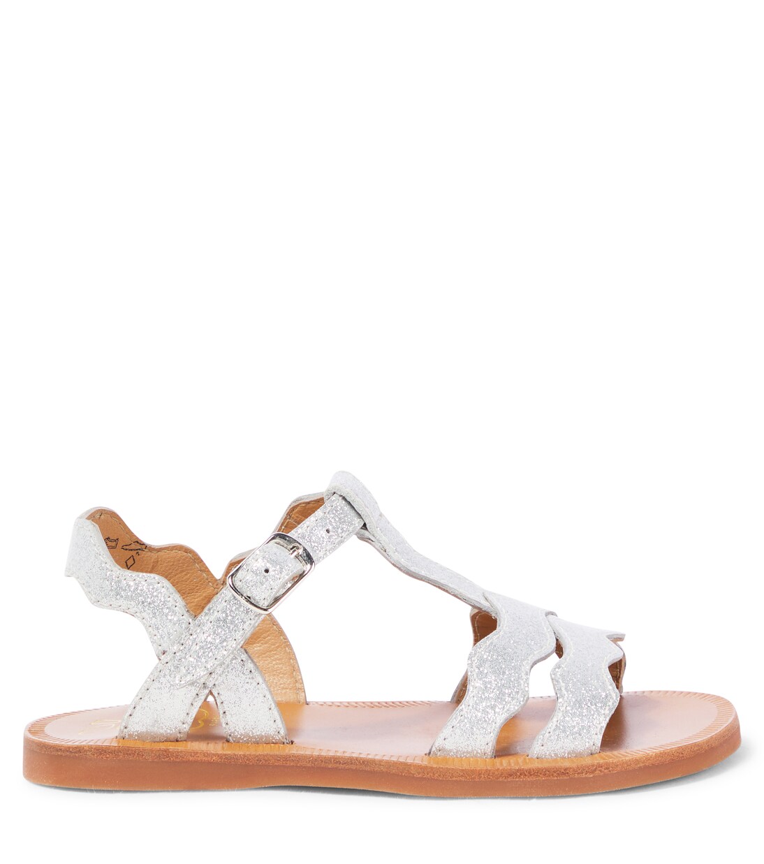 Plagette Frizz glitter leather sandals | Pom d'Api