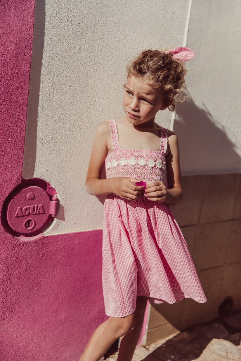 Tessa smocked gingham cotton dress | Louise Misha