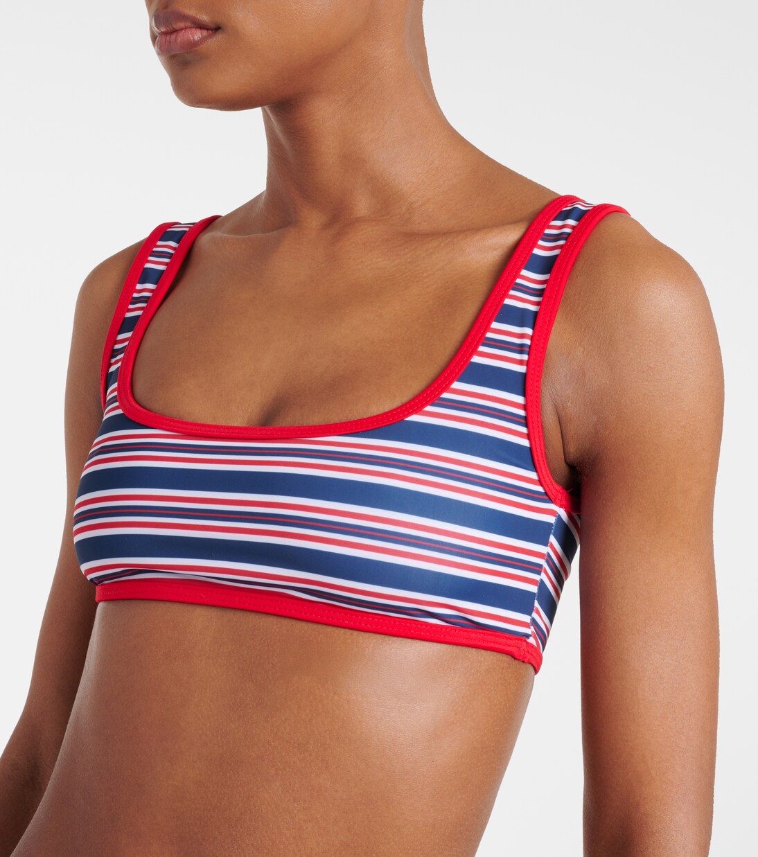 Rounded Edges 스트라이프 비키니 탑 | Jade Swim