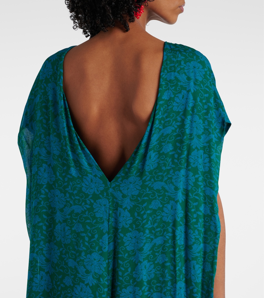 Maxikleid aus Seide mit Kristallen | Dries Van Noten