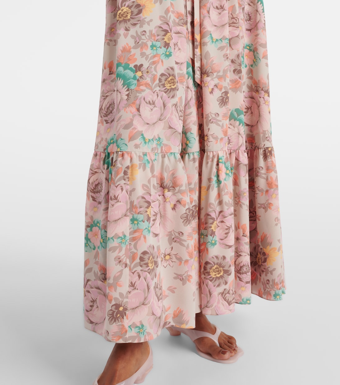 Falda midi de crepé de china de seda | Chloé