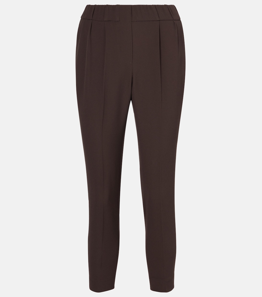 Cropped crêpe slim pants | Brunello Cucinelli
