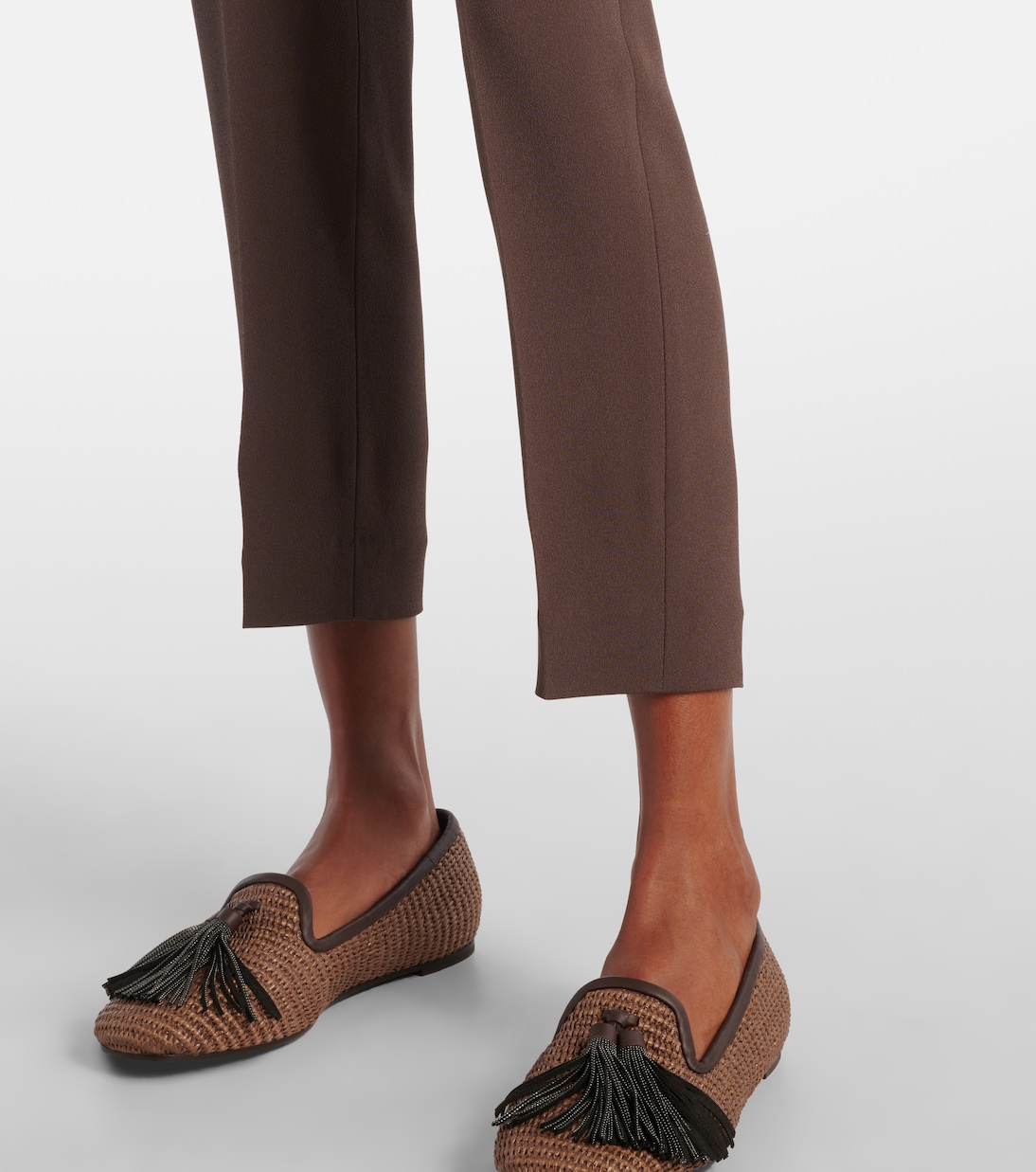 Cropped crêpe slim pants | Brunello Cucinelli