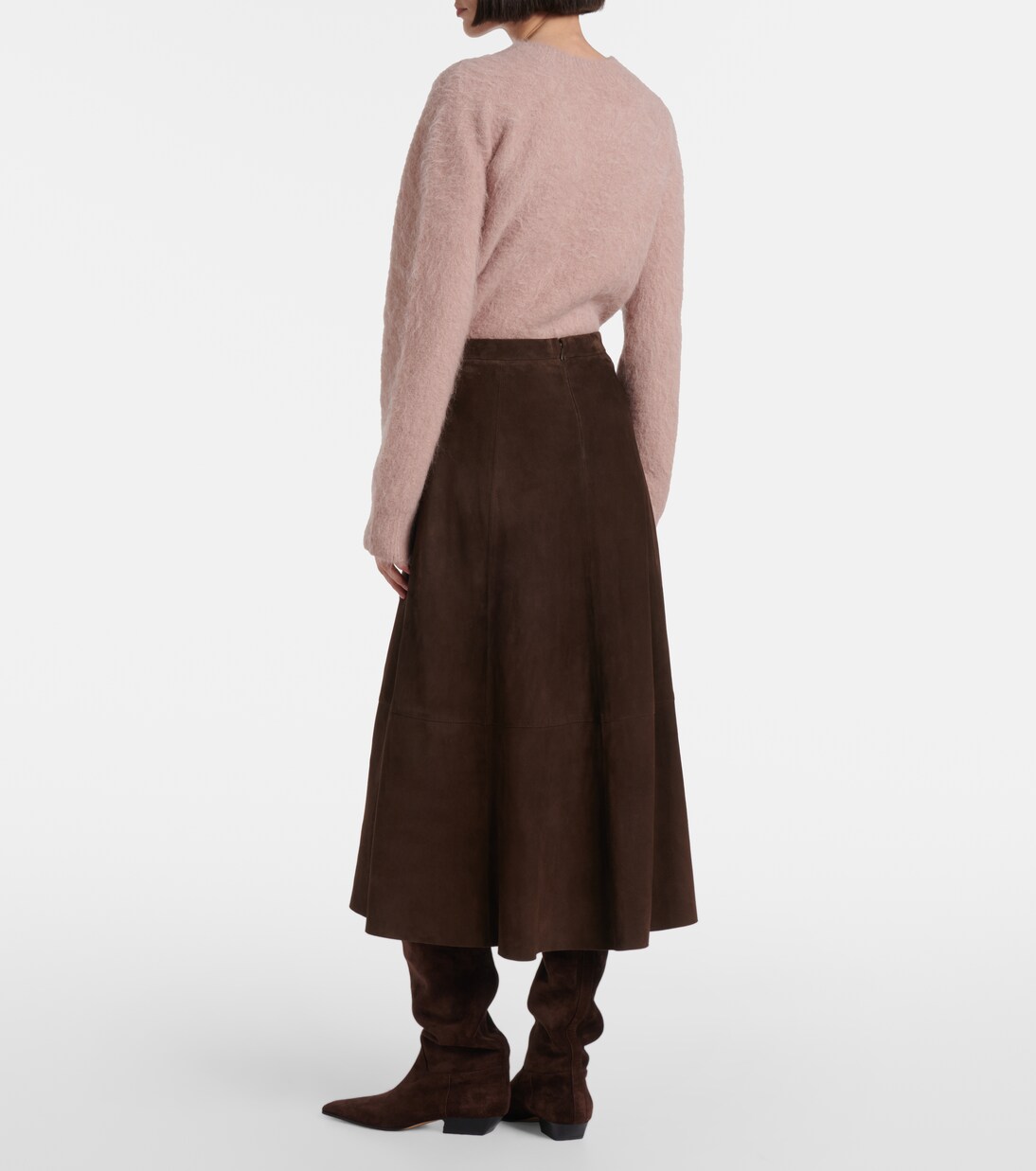 Midirock aus Veloursleder | Vince