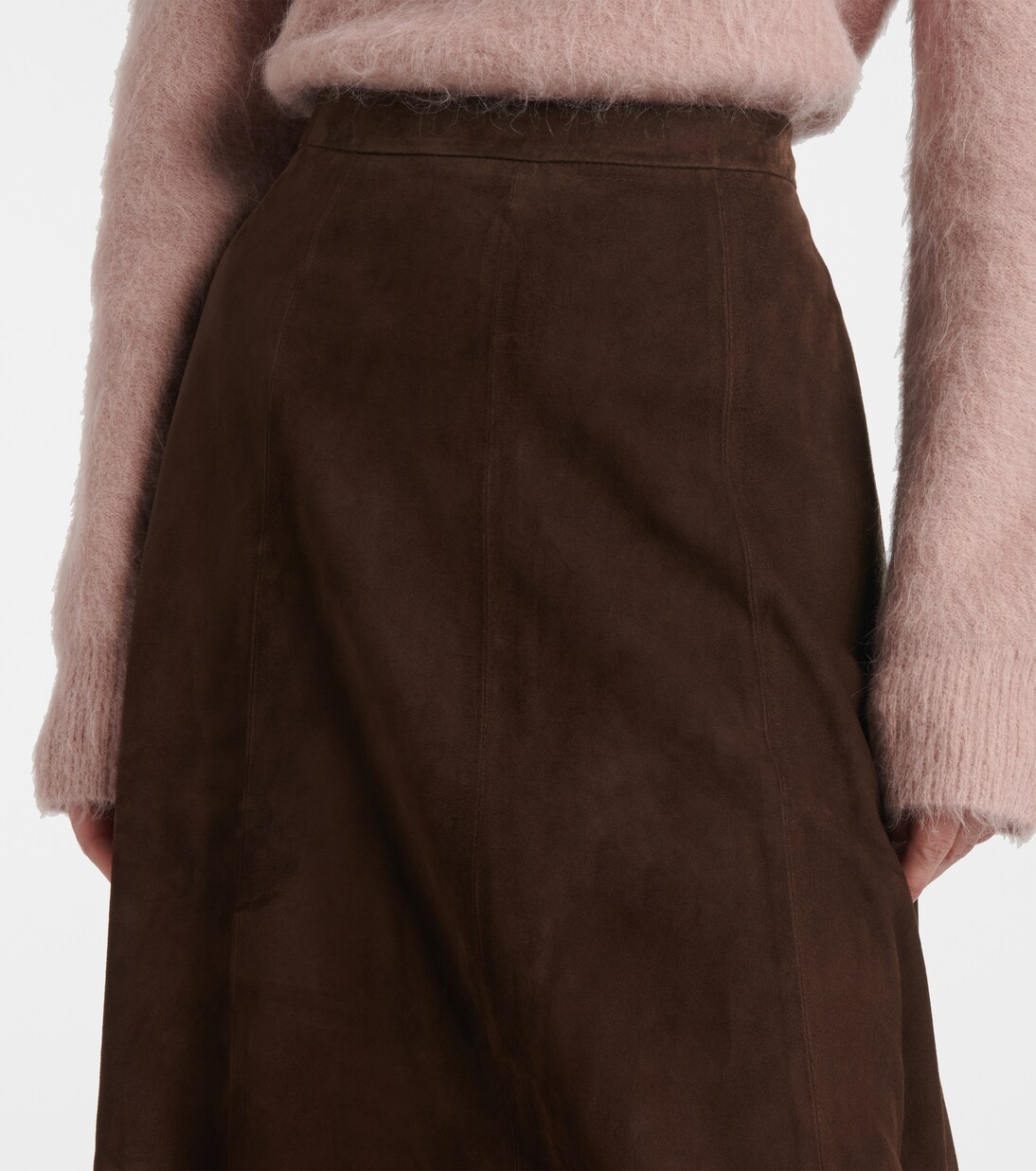 Midirock aus Veloursleder | Vince