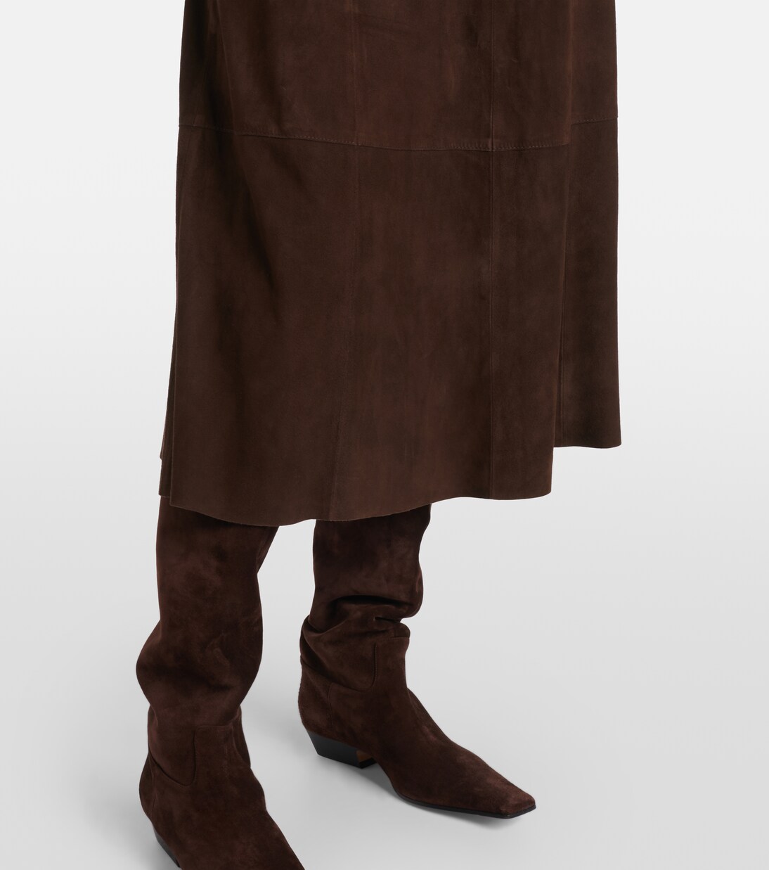 Midirock aus Veloursleder | Vince