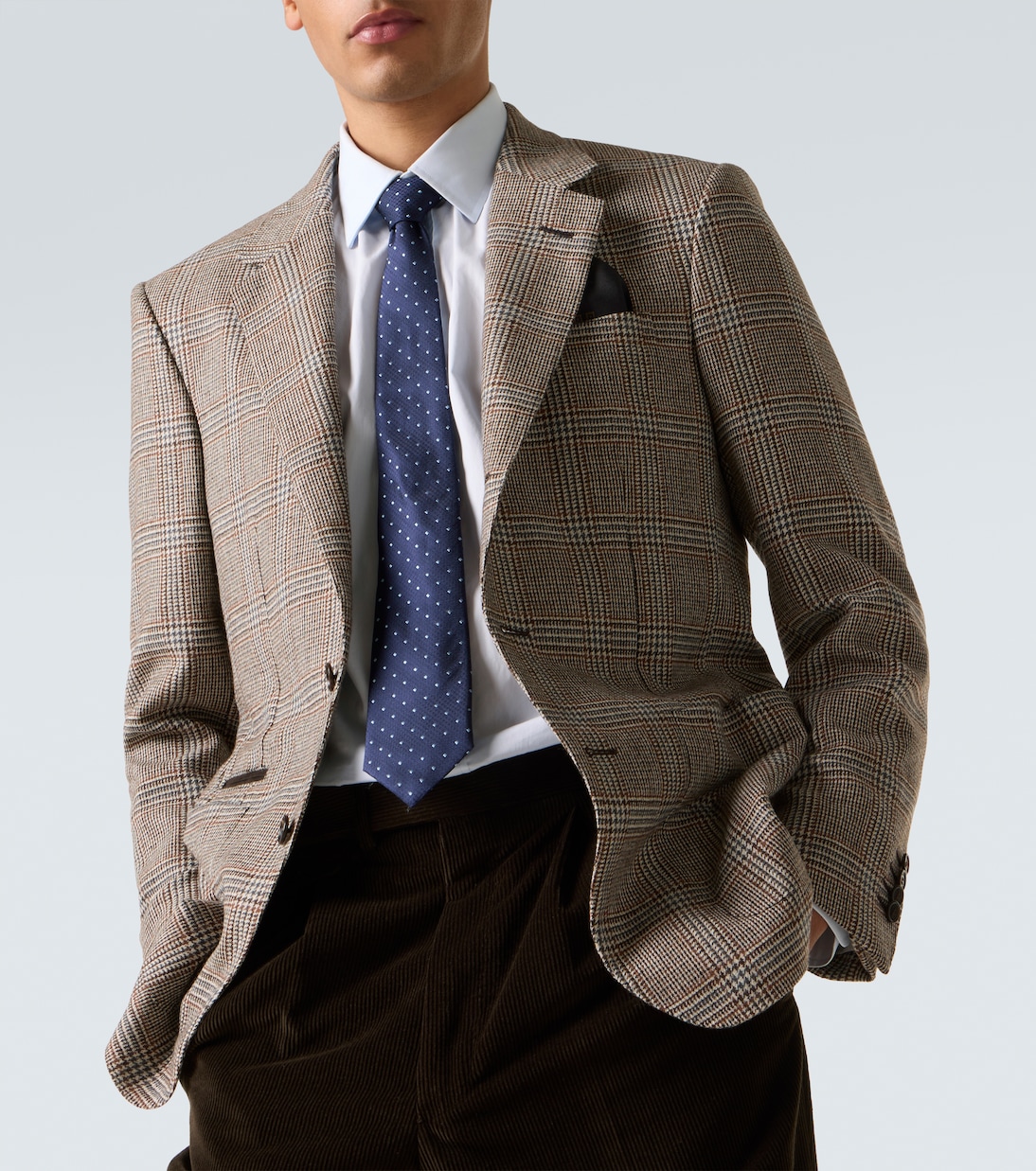 Checked wool and cashmere blazer | Dunhill