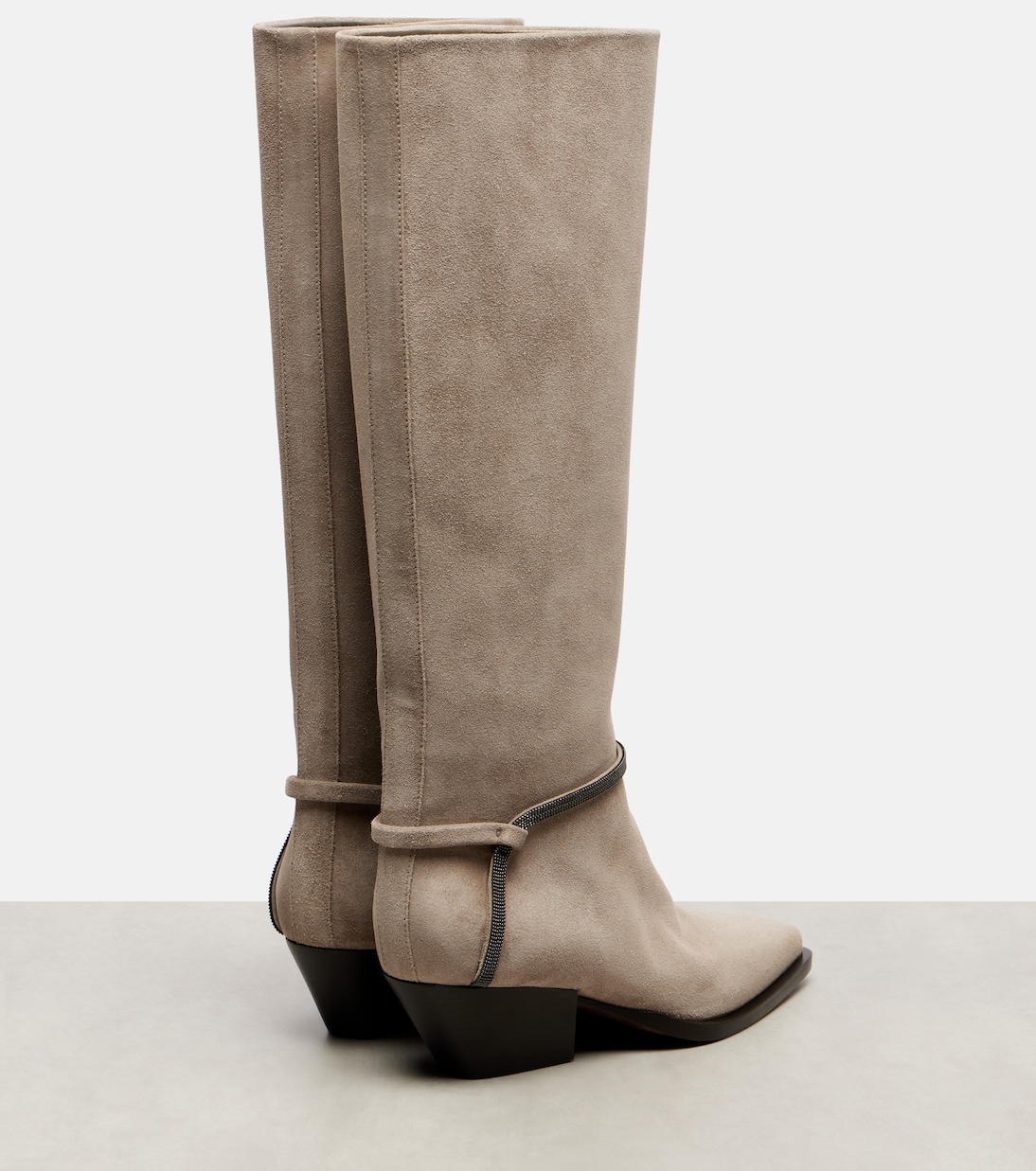Monili suede knee-high boots | Brunello Cucinelli