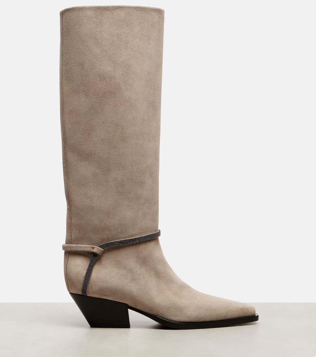 Monili suede knee-high boots | Brunello Cucinelli