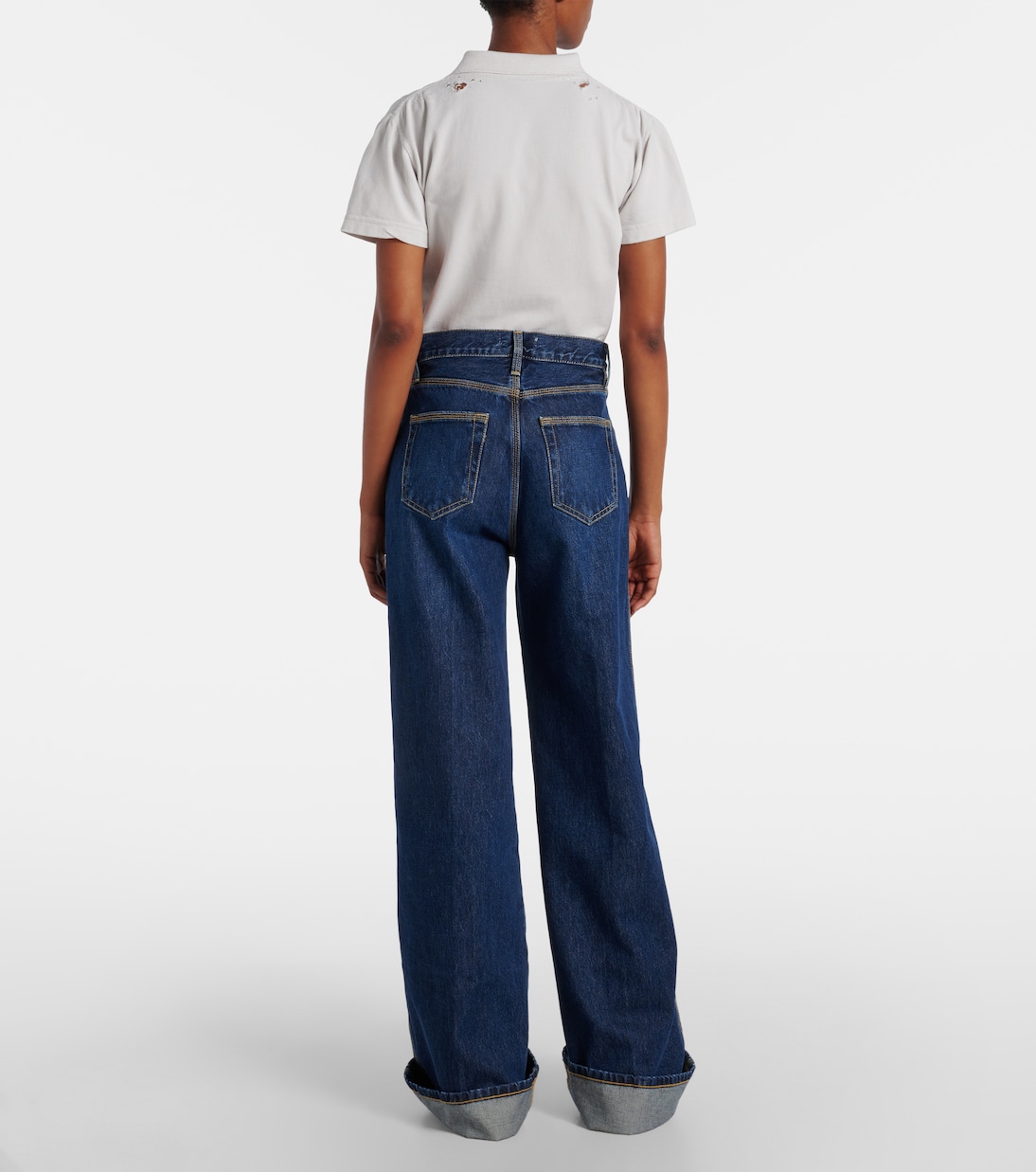 High-Rise Wide-Leg Jeans The Cuffed Wide | Frame