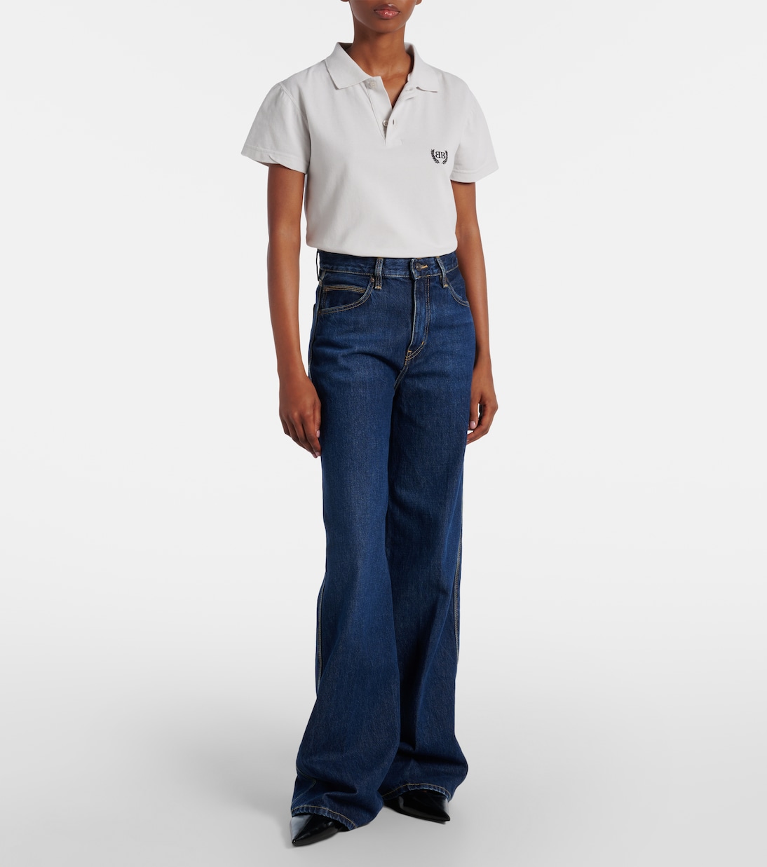 High-Rise Wide-Leg Jeans The Cuffed Wide | Frame