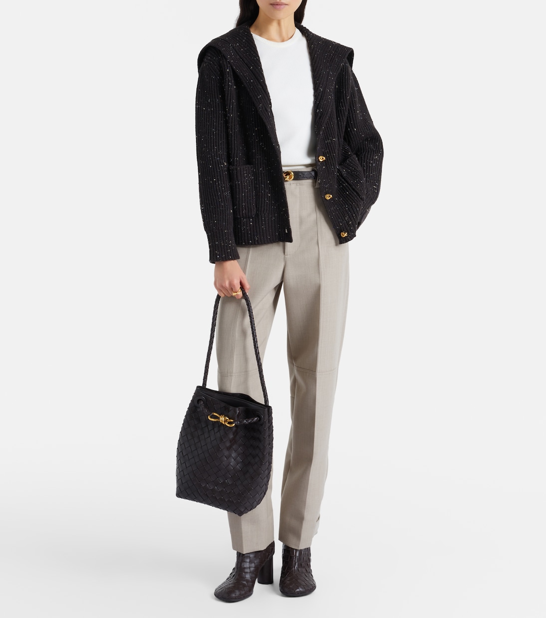 Sac seau Andiamo Knot Small en cuir | Bottega Veneta