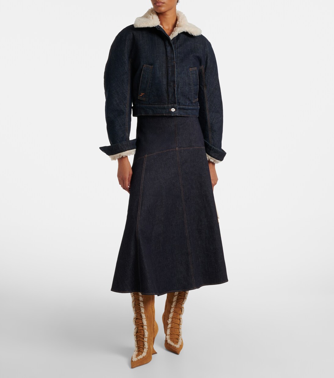 Botas altas Nina 105 de ante con borrego | Paris Texas