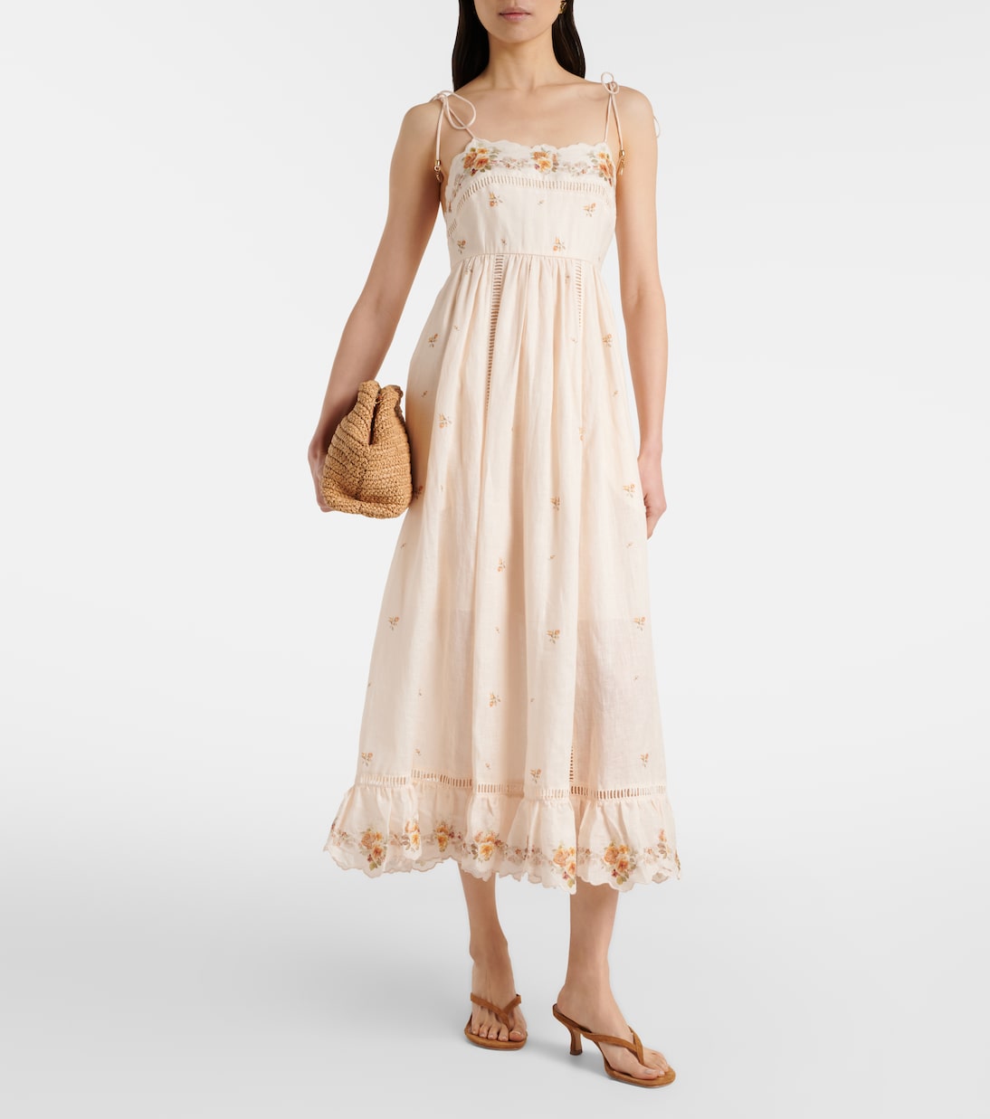 Patience floral linen midi dress | Zimmermann