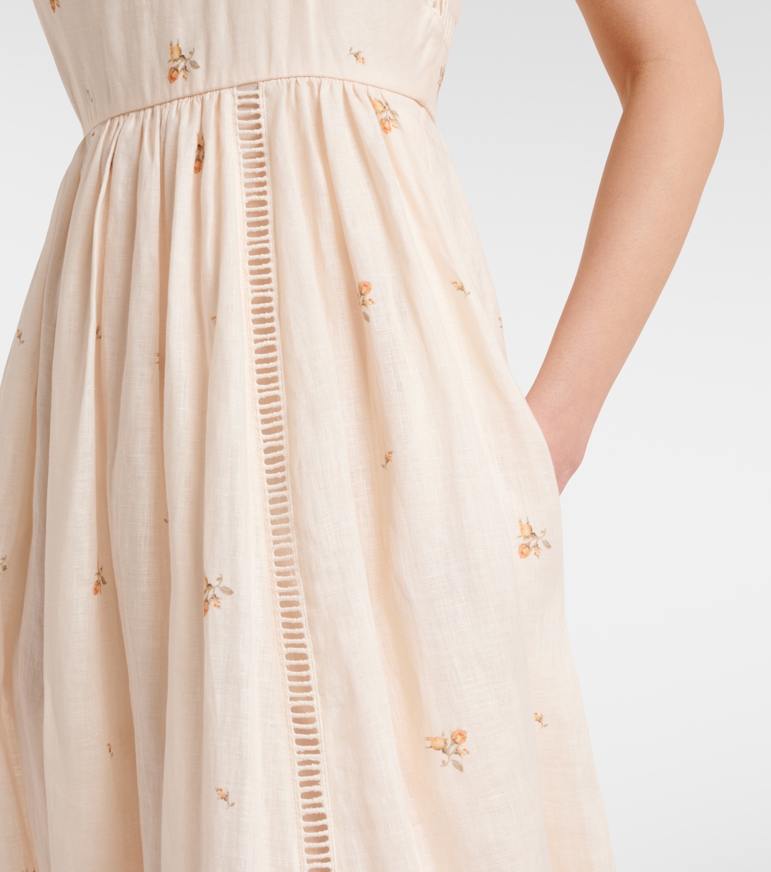 Patience floral linen midi dress | Zimmermann