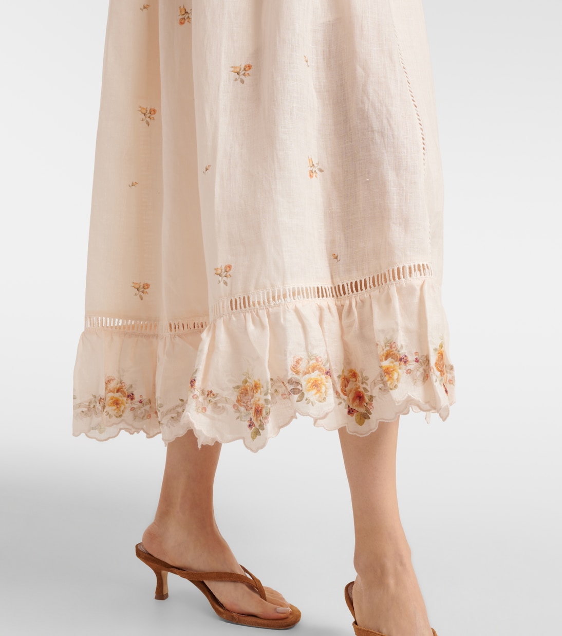 Patience floral linen midi dress | Zimmermann