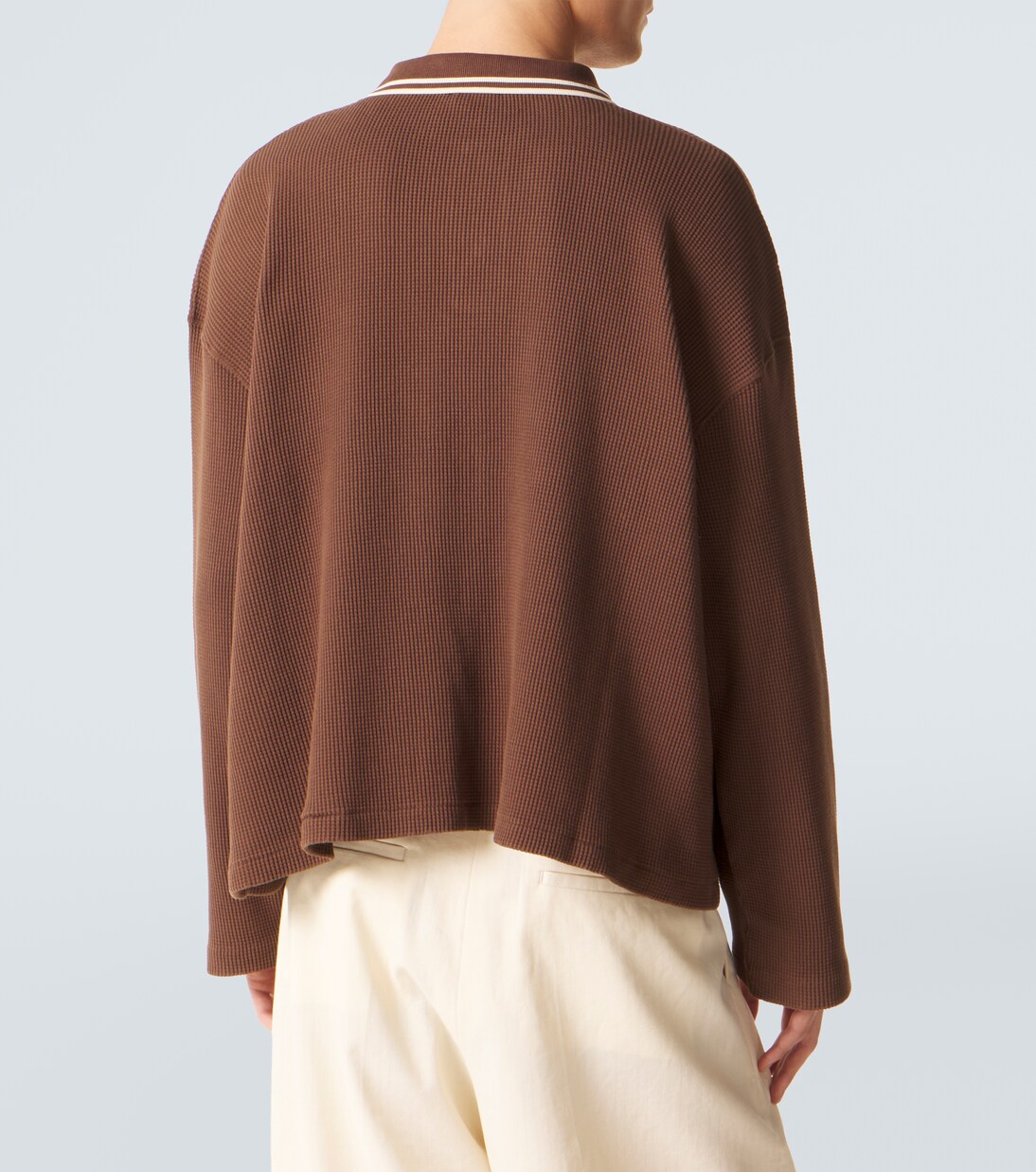 Geneva waffle-knit cotton polo sweater | Bode