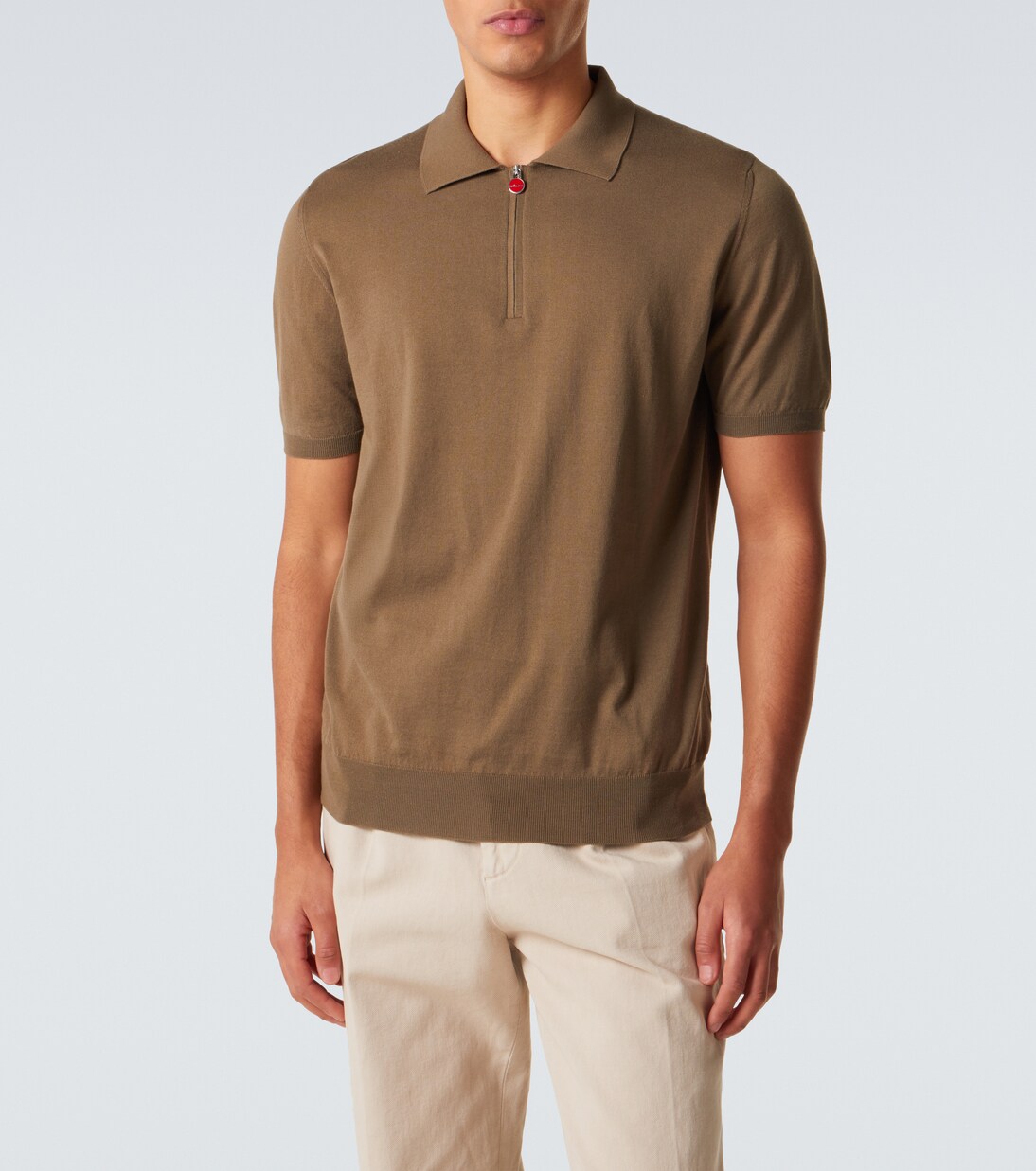 Cotton half-zip polo shirt | Kiton