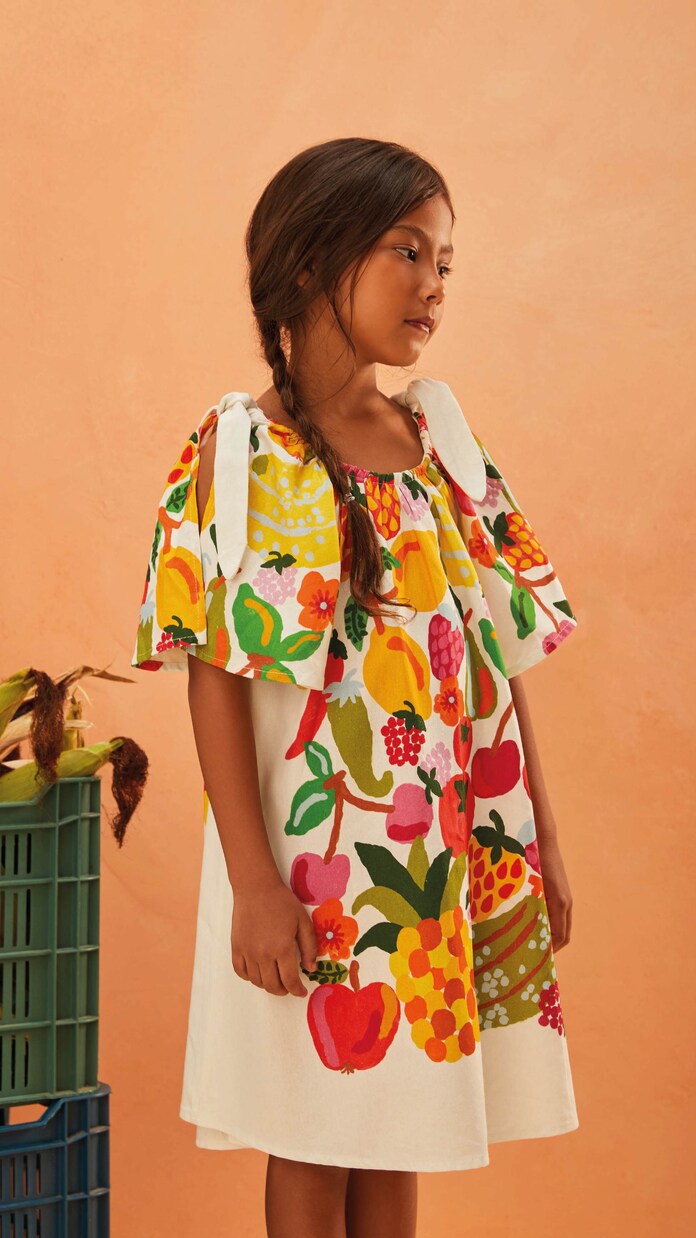 Printed cotton-blend dress | Fábula