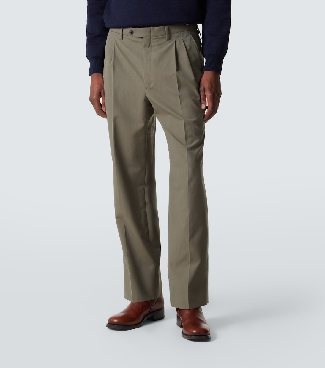 Wool and cotton straight pants | Prada