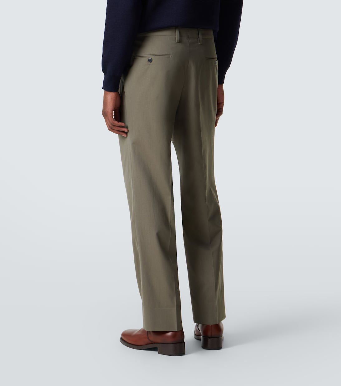 Wool and cotton straight pants | Prada