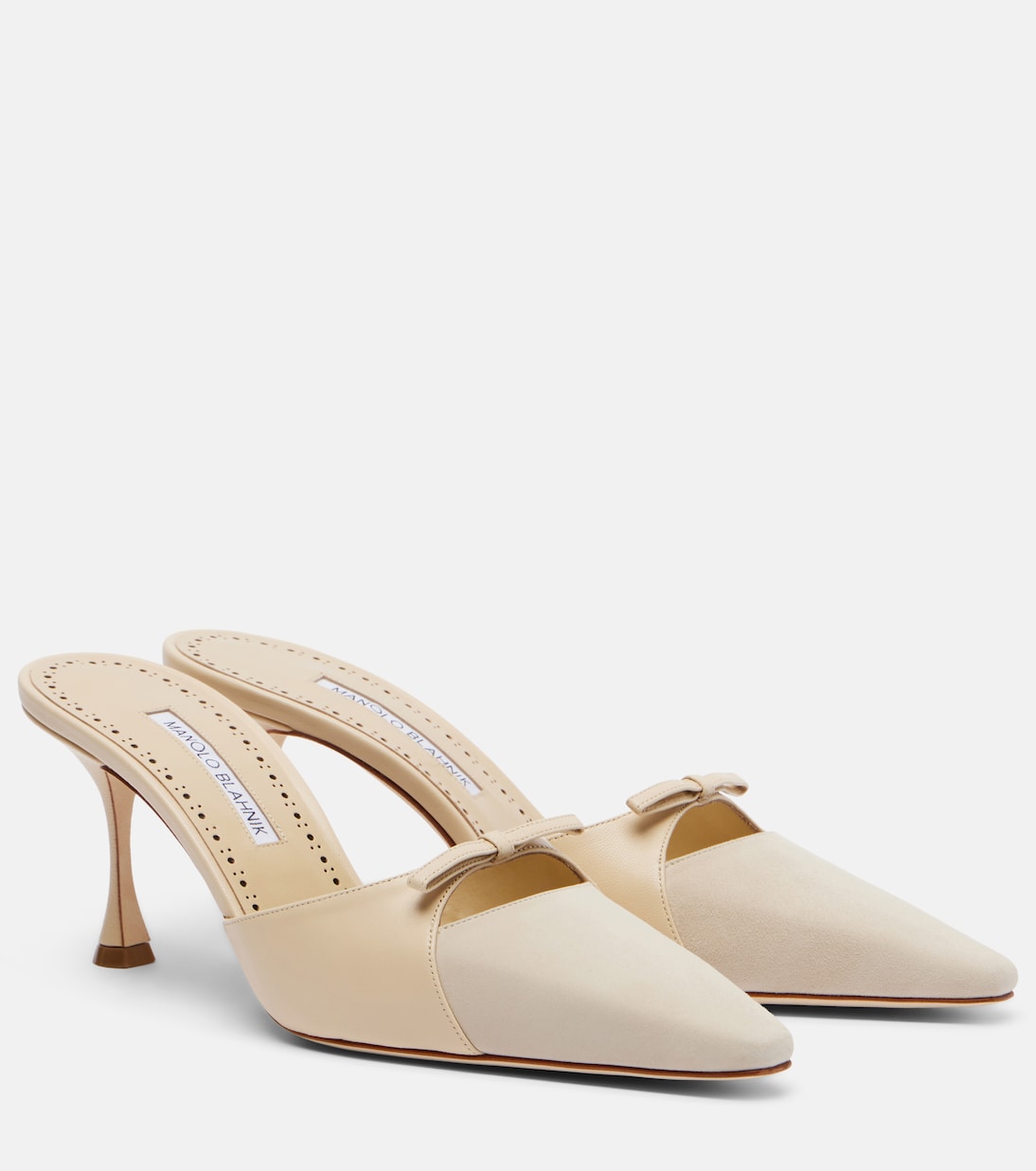 Mules Tapidpla en cuir et daim | Manolo Blahnik