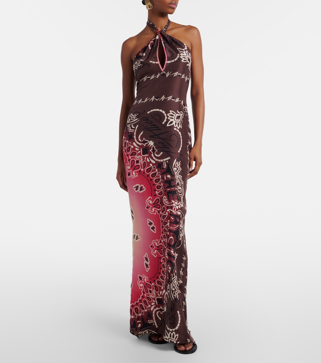 Printed silk maxi dress | The Attico