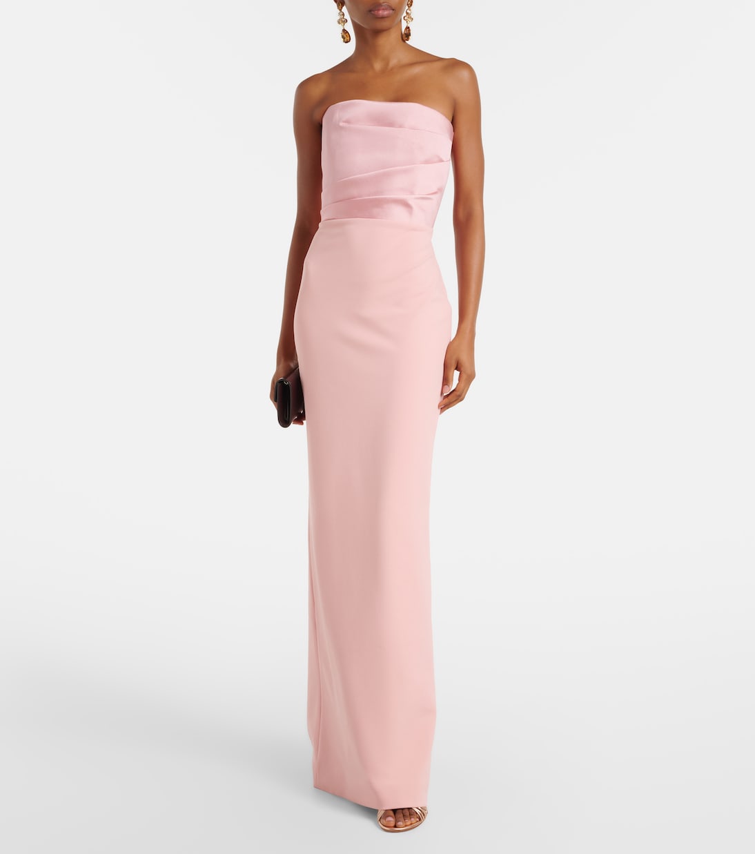 Afra satin-trimmed bustier gown | Solace London