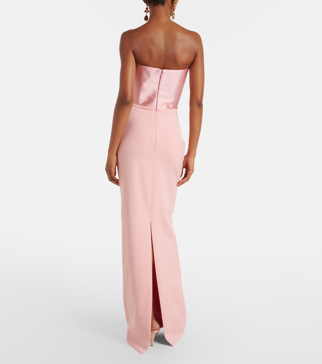 Afra satin-trimmed bustier gown | Solace London