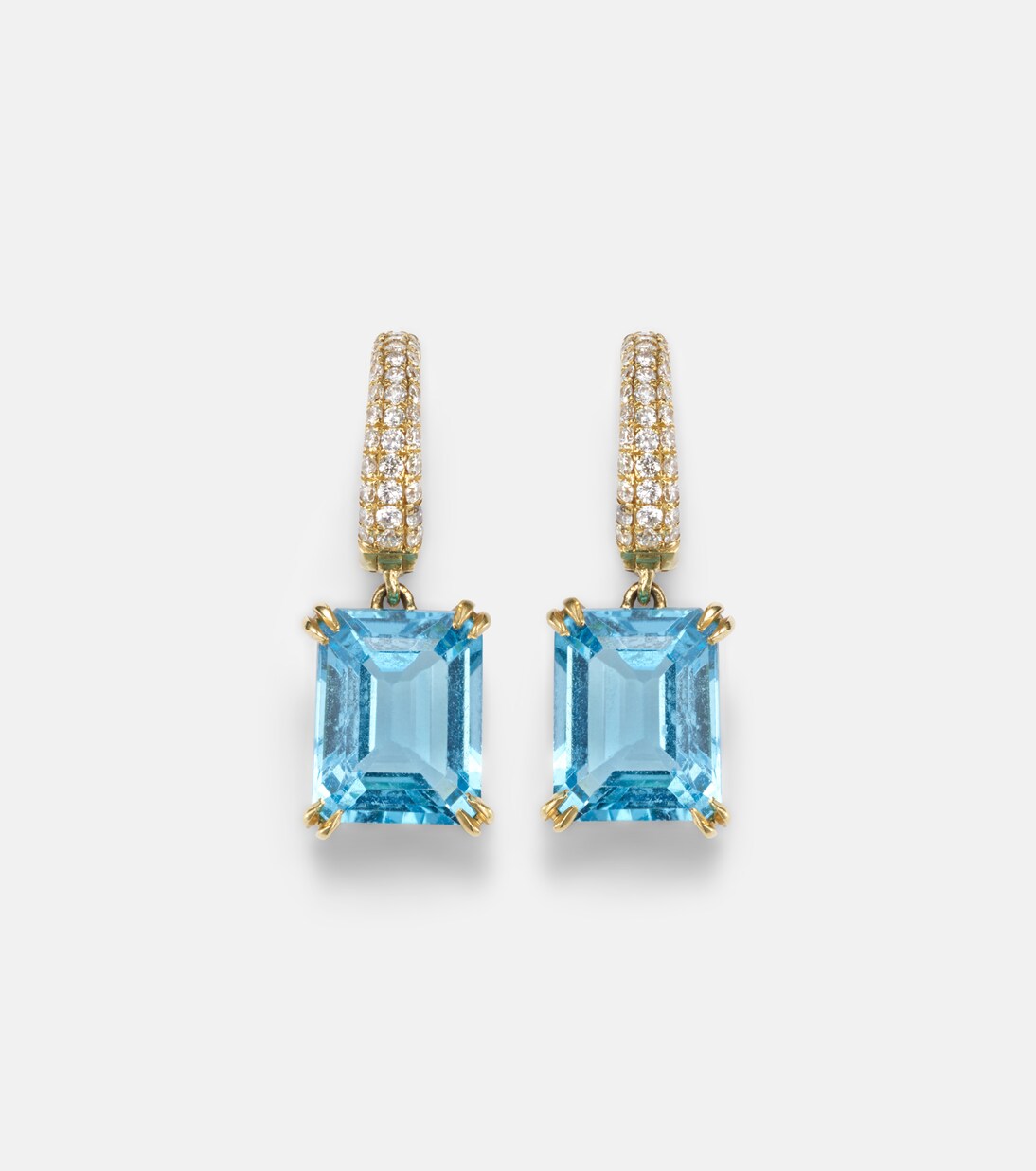 Ohrringe Yana Charmed Micro aus 18kt Gelbgold mit Diamanten und Topas | Octavia Elizabeth