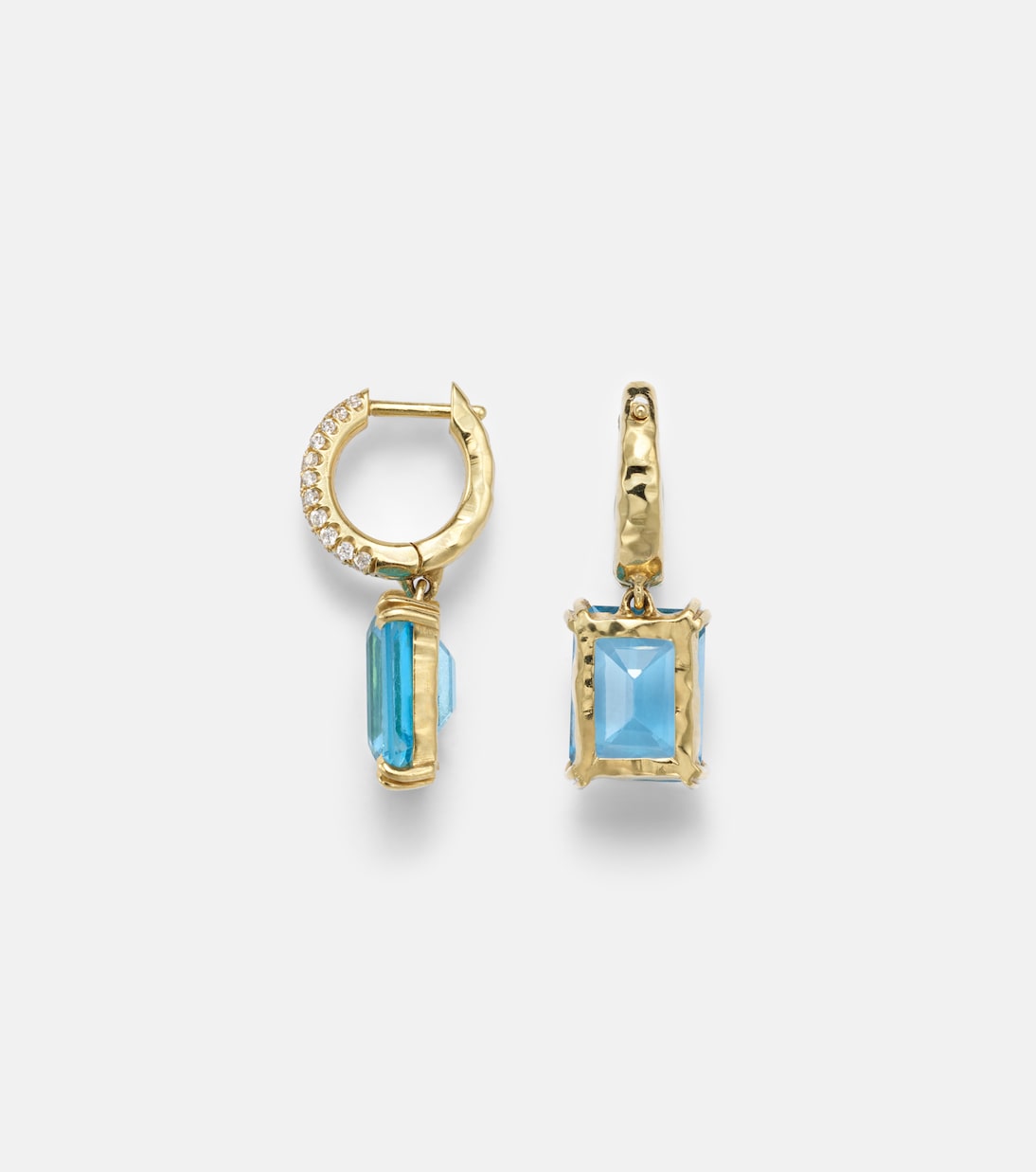 Ohrringe Yana Charmed Micro aus 18kt Gelbgold mit Diamanten und Topas | Octavia Elizabeth