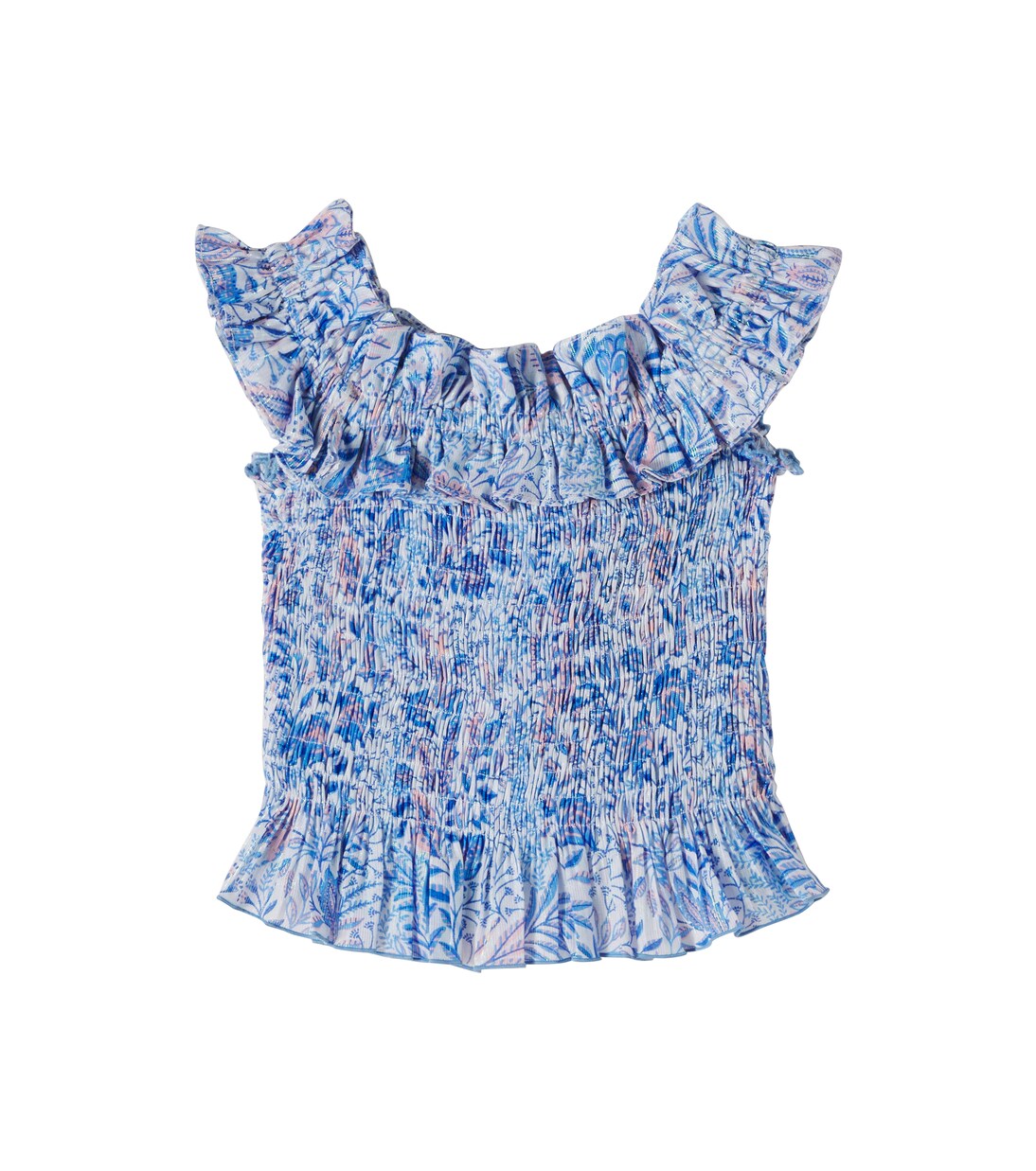 Alitza floral smocked cotton-blend top | Poupette St Barth Kids