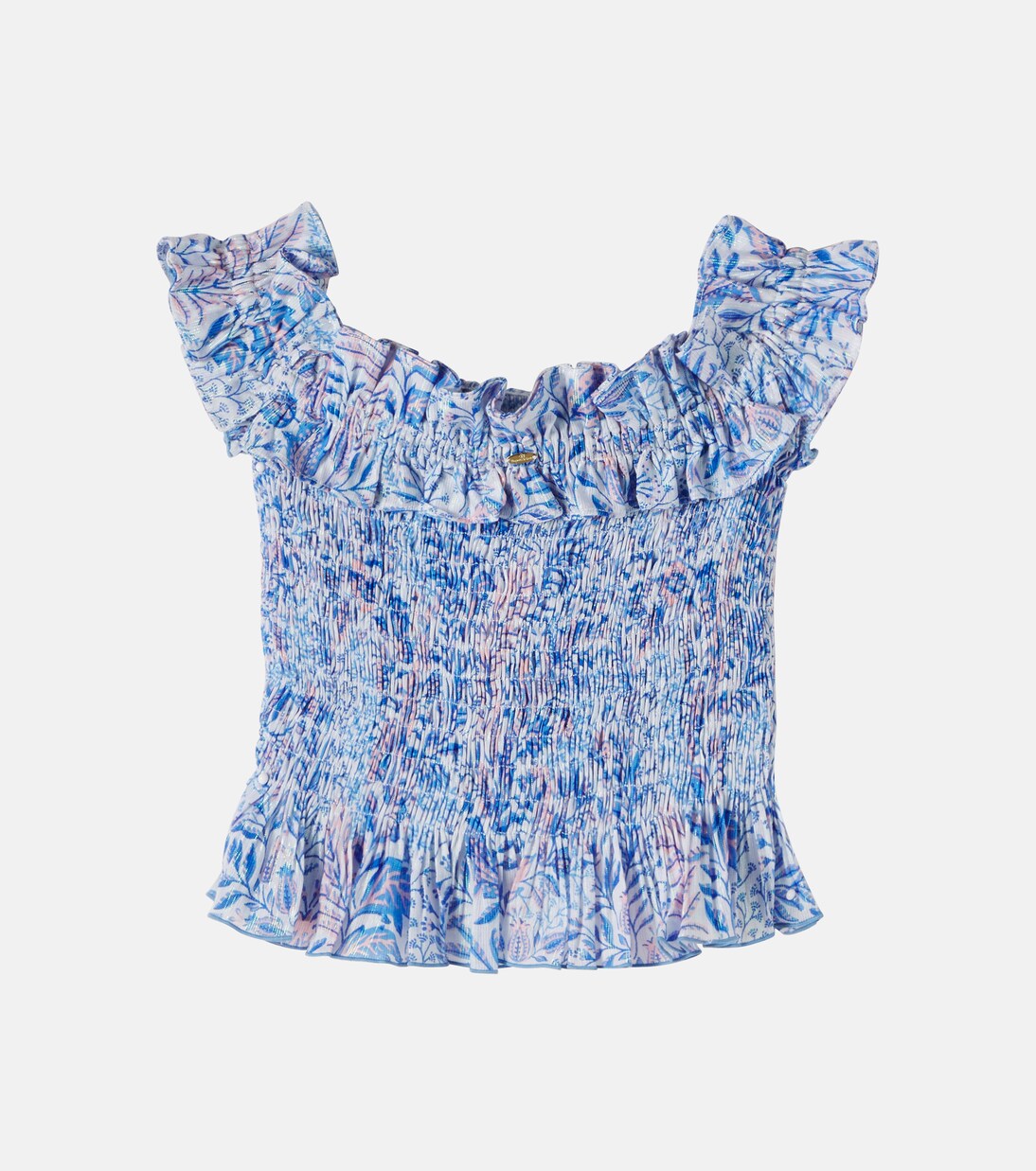 Alitza floral smocked cotton-blend top | Poupette St Barth Kids