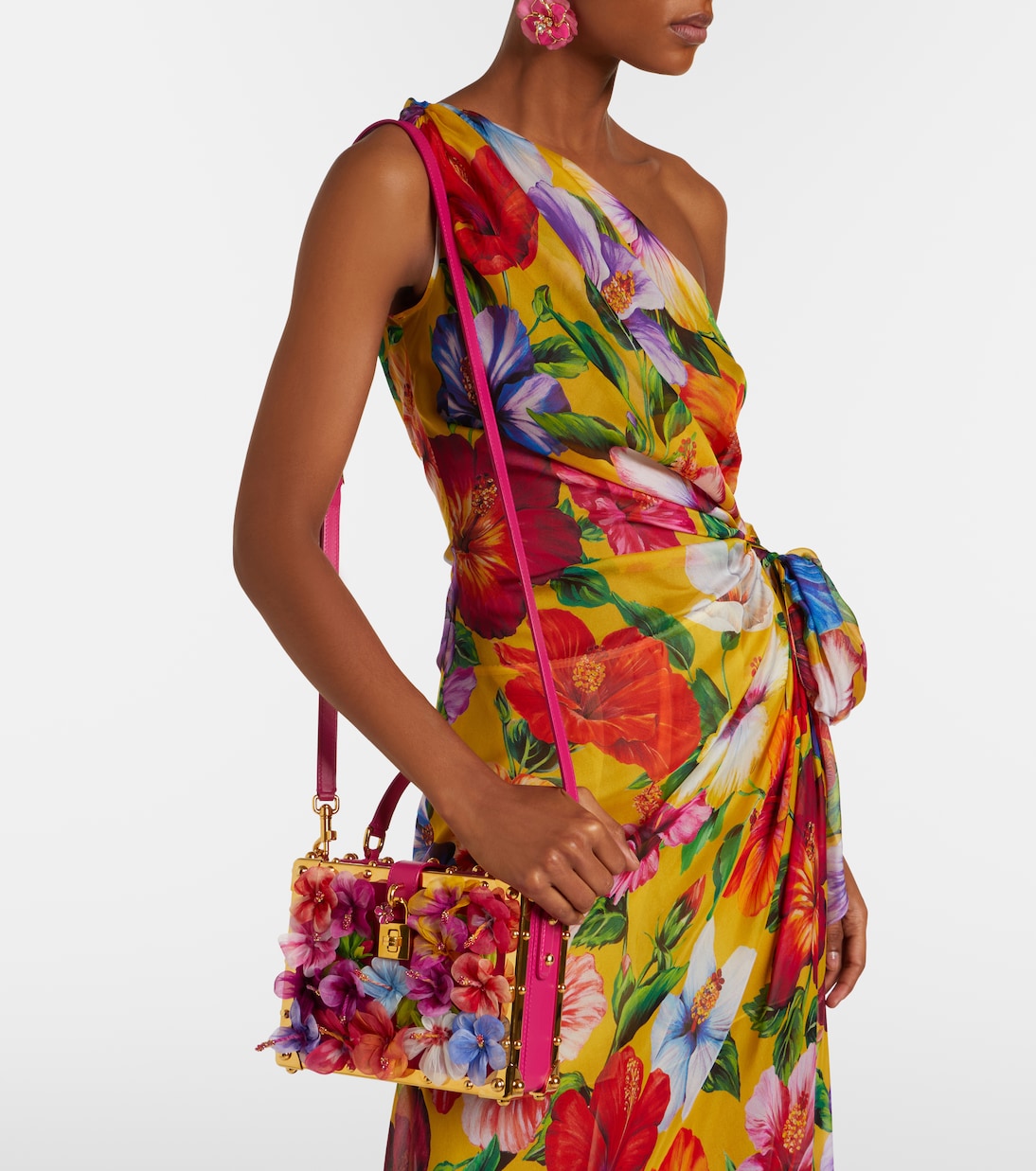 Dolce Box floral-appliqué leather box bag | Dolce&Gabbana