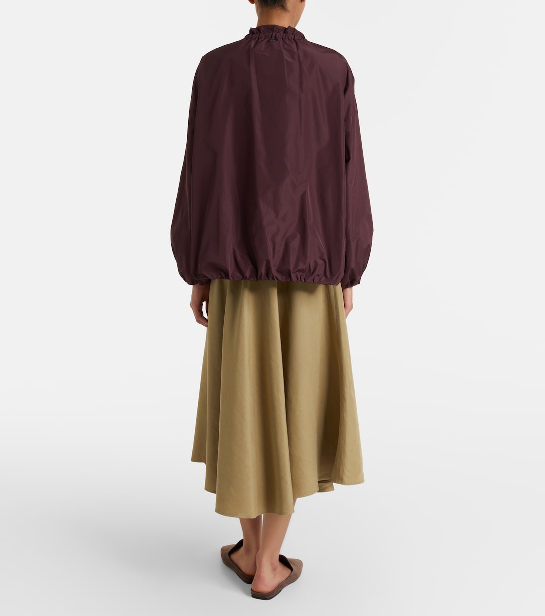 Linen and silk twill midi skirt | Max Mara