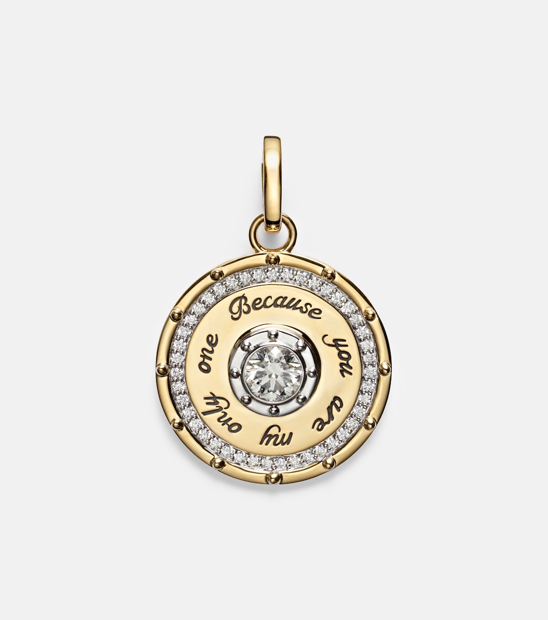 True Love Lovestruck Commitment Medium 18kt gold pendant with diamonds | FoundRae