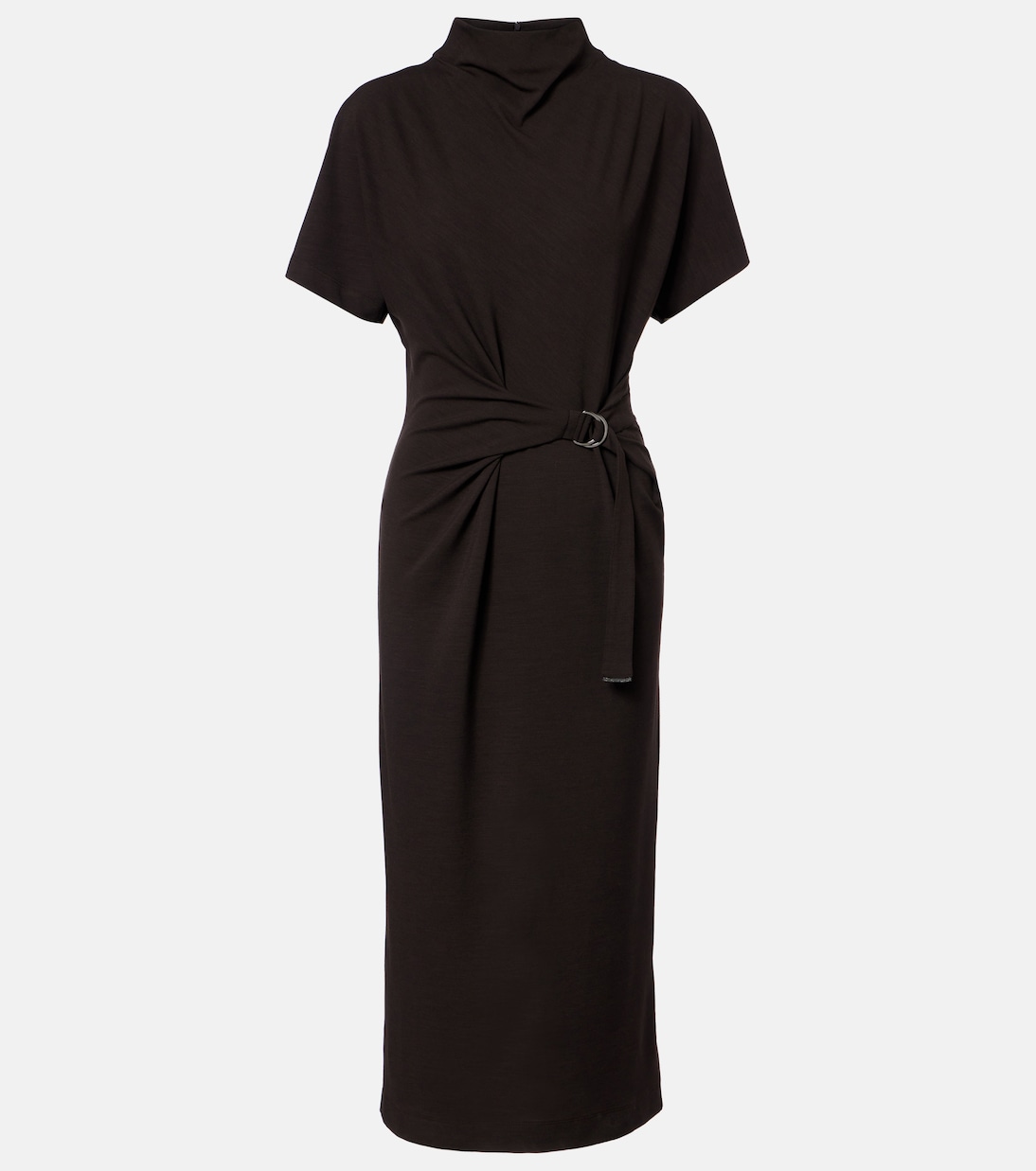 Gathered jersey midi dress | Brunello Cucinelli